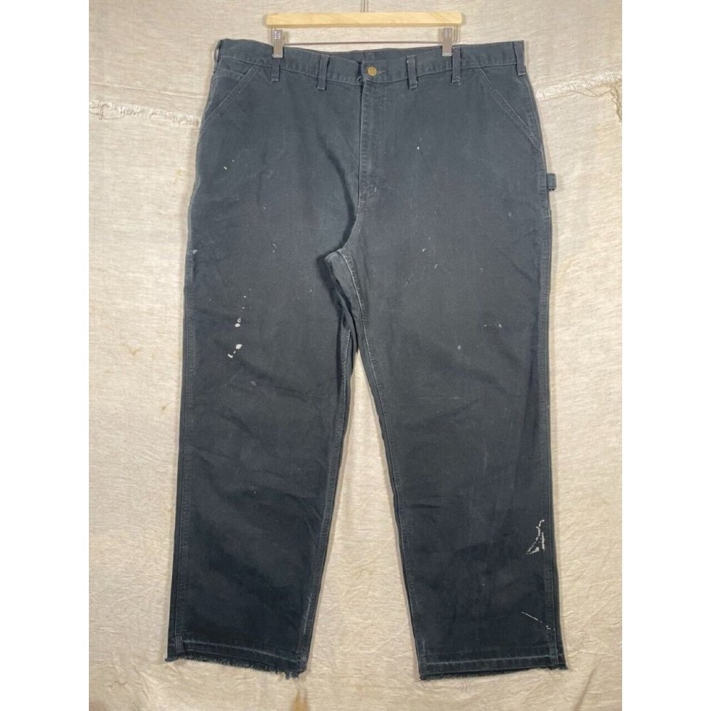 Carhartt Paint Splatter Black Carpenter Work Dungaree… Gem